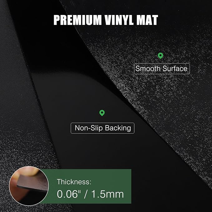 Chair Mat for Hard Floors, tixpol 60" x 75" Plastic Chair Mat for Hardwood Floors, Non-Slip Hard Floor Protector Desk Mat for Home Office, Waterproof Vinyl Floor Mat for Kids & Pets (Black)