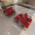 Kinfant 2-Seat Waiting Room Chair - Office Guest Reception Chairs with Ergonomic Backrests, Airport Waiting Bench with Armrests, Metal Waiting Furniture for Hospital, Bank (Dark Red, Set of 4)