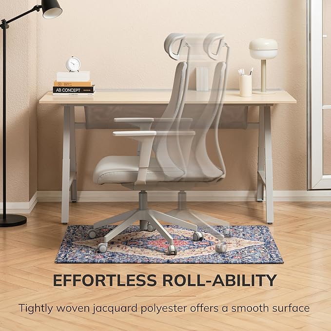 Anji Mountain Rug’d Office Chair Mat for Carpet & Hardwood Floor – Jacquard Woven Top, Anti-Slip Backing, Low Pile, Floor Protector Desk Chair Mat, Office Rugs for Rolling Chairs (36 x 48)