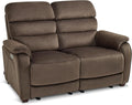 MCombo 61.6'' Wall Hugger Power Loveseat Recliner, Reclining Loveseat with Adjustable Headrest, USB Charge Ports, Wood Legs for Living Room, RVs, Small Spaces, Fabric ST258M1 (Loveseat, Coffee)