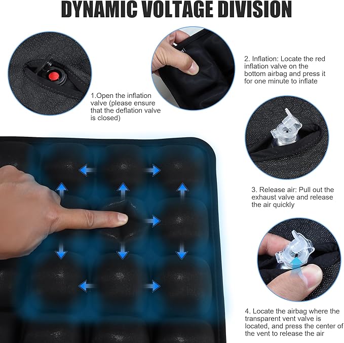 Inflatable Seat Cushion,Upgrade Travel Cushion for Airplane Without Air Pump,Pressure Relief Seat Cushion,Coccyx Tailbone Pain Relief,Cushion for Long Applicable to Various Scenarios