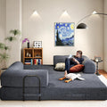 Convertible Sleeper Sofa Bed, 78" Corduroy Foldable Boneless Modular Couch, Memory Foam Compressed Sofa in A Box With Plush Fabric Comfy Floor Lounge Couch for Living Room Apartment Bedroom,Dark Gray