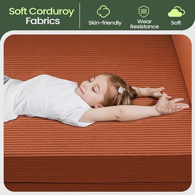 Multi-functional sofa bed, crafted with compression technology and featuring corduroy fabric, ideal for households with children and for apartment living rooms couch sleeper sofa futon folding floor | Multi-functional