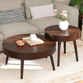 SUNBURY Coffee Table Set, Morden Round Coffee Table Set of 2, 18" Farmhouse Living Room Nesting Tables, Livingroom Table Set