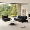 Fireside Chair Lazy Floor Sofa Set, Cozy Memory Foam Bean Bag Chairs, Faux Leather Giant Bean Bag Chair Sofa, Armless Foam Couch Lounger Tatami Recliner for Living Room Bedroom Dorm Office