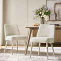 HULALA HOME Modern Dining Chairs Set of 2，Linen Fully Chenille Upholstered Dining Room Chairs Set with Foot Peg, Solid Wood Wood Frame, Armless Kitchen Accent Chairs for Living Room Bedroom Reception