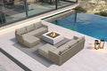 PURPLE LEAF Patio Furniture Set 8 Pieces Outdoor Conversation Sets PP Rope Patio Sofa with Cushions Manual Weaving Deep Seating Furniture for Porch Lawn Backyard Beige