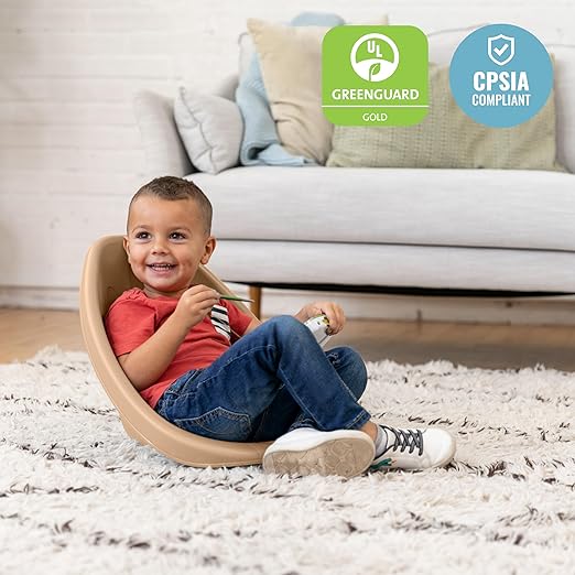 ECR4Kids Leaf Floor Seat, Rocker Chair, Sand, 6-Piece