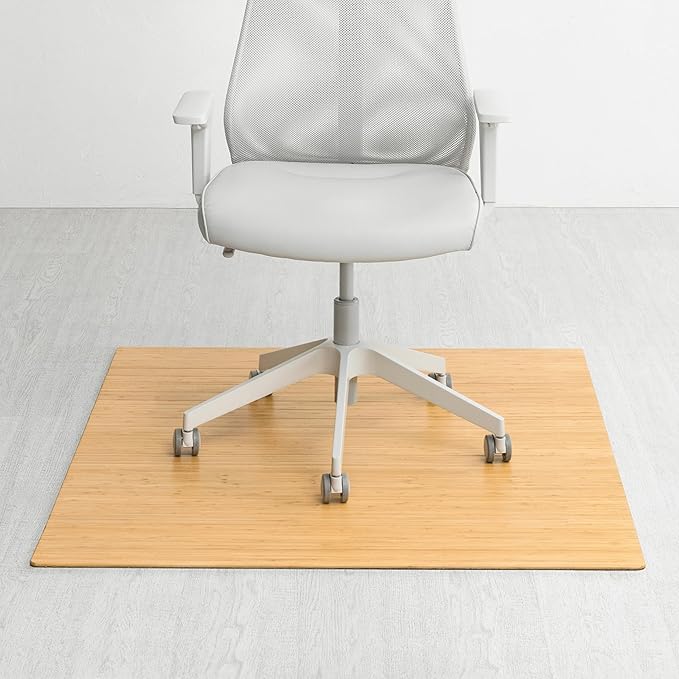 Anji Mountain Office Chairmat Thickest & Sturdy Bamboo Chairmats Highly Premium Quality Anti-Slip Heavy Duty for Multi-Purpose Hardwood Floor Office & Home Floor Protector Office Chair mat-5mm Thick