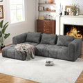 105" Modular Sectional Couches for Living Room, Cloud Sectional Couch with Deep Seat, Convertible L-Shape Couch, Upholstered Couches for Living Room Bedroom, No Assembly Required, Grey (Slub Fabric)