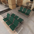 Kinfant 3-Seat Waiting Room Chair - Office Guest Reception Chairs with Ergonomic Backrests, Airport Waiting Bench with Armrests, Metal Waiting Furniture for Hospital, Bank (Dark Green, Set of 3)