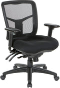 Office Star ProGrid Breathable Mesh Manager's Office Chair with Adjustable Seat Height, Multi-Function Tilt Control and Seat Slider, Mid Back, Coal FreeFlex Fabric