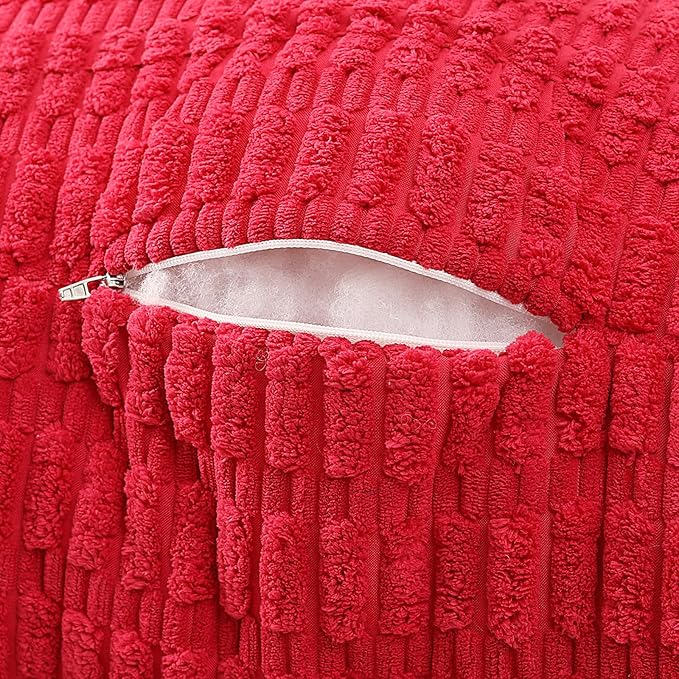 PAJEO Reading Pillow for Sitting in Bed, Large Backrest Reading Pillow with Arm Rest,Back-Rest Support Cushion for Sit Up on Couch, Sofa, and Floor, Dorm Essentials (Red Corduroy, Standard(17"))
