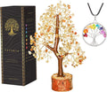 YATSKIA Citrine Crystal Tree of Life - Gemstone Tree - Citrine Crystal Stone Decor - Good Luck Gifts - Home Decor - Crystals Gifts