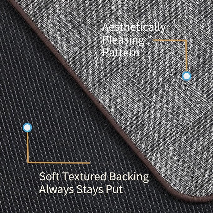 Chair Mat for Hardwood & Tile Floor, 36" x 48" Heavy Duty Office Chair Mat for Rolling Chairs, Anti Slip, Non-Curve, Floor Protector for Home Office, Gray Square