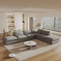 160" Cloud Couch Modular Sectional Sofa for Living Room,L Shaped Sofas with Storage Ottoman,Down Filled Convertible 6 Seater, Covers Washable&Replaceable (Gray)