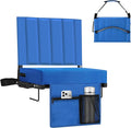 Halituny Stadium Seat for Bleachers with Back Support, Portable Bleacher Seat with Wide Comfy Padded Cushion, Metal Hook, Folding Stadium Chair with Shoulder Strap, Carry Handle, Cup Holder