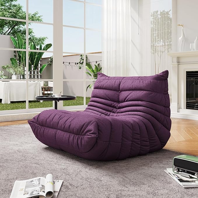Selyteramy Oversized Bean Bag Chairs for Adults, Giant Beanbag Chair with Memory Foam, Comfy Lounge Chair Lazy Sofa for Apartment, Living Room, Bedroom, Office(Teddy Fabric)
