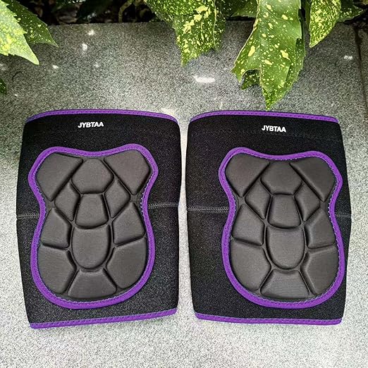 Work Knee Pads for Men Women Kneeling on Hard Floor, Padded Knee Cushion with Straps for Garden Yard, Flexible Kneepads for Cleaning Washing Floors, Knee Pad for Mechanic Carpenter, Purple L (1 Pair)