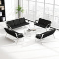 Kinfant Waiting Room Chair- Office Reception Furniture with Armrest and PU Leather Cushion, Office Guest Chair for Waiting Room Airport Hospital Bank Lobby, Black (2 Seat*3+3 Seat)