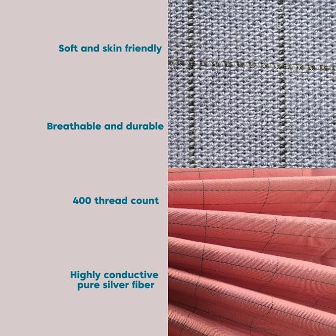 NAGS® Grounding Sheets,Grounding Bedding Sheet, Soft Cotton with Pure Silver Fitted Grounded Sheet for Improved Sleep,Pain Relief (Pink, Full,54 * 75 * 13.5inch)