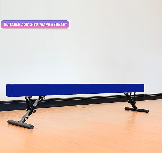MARFULA Adjustable Balance Beam 8 ft Gymnastic Beam Adjustable Height for Kids and Teenage of All Gymnastic Levels, Gymnastic Training Beam Gymnastic Equipment for Athlete Home and Gym Club Use