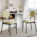 Einhomn Upholstered Dining Chairs Set of 2, Stackable Modern Dining Room Chairs, Kitchen Chairs w/Soft Velvet Backrest & Sturdy Metal Legs for Restaurant, Living Room, Light Green