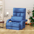 Floor Gaming Chair, 6 Adjustable Position Comfy Chair with Back Support, Ergonomic Chaise Lounge Chair, Meditation Chair with Armrest for Living Room, Bedroom, Blue