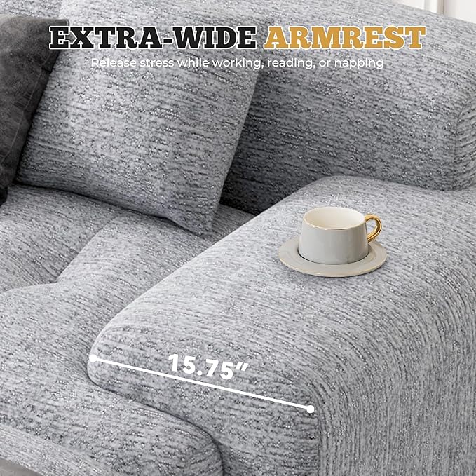 85" Cloud Loveseat Sofa in a Box, Modern Small Couch No Assembly Required, Comfy Deep Seat Boneless Couches for Living Room, Bedroom, Apartment, Light Grey 1 PCS