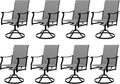 Outdoor Swivel Dining Chairs with Textilene Breathable Back, Swivel Patio Dining Chairs Set of 8, SwivelPatio SlingChairs Set for Poolside Lawn Garde