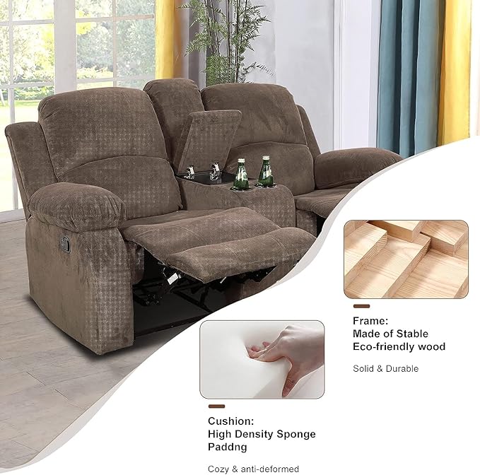 AYCP Corduroy Living Room Furniture Set Reclining Sofa Set Loveseat Furniture Sets in Living Room Sofa Recliners (Loveseat, Taupe Corduroy)