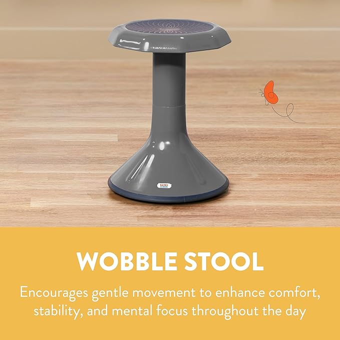 Wobble Stool, 18", Flexible Seating, Grey