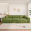 110" Cloud Sectional Couch, Chenille Boneless Couch 3 Seater with Deep Seats & Wide Armrests, Comfy Modular Sectional Sofa Memory Foam Compression Floor Sofa for Living Room, No Assembly Required