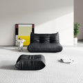 Foam Bean Bag Chairs for Adults,Big Faux Leather Bean Bag Lounger Couches, Modern Sofa,Floor Lazy Sponge Couch for Living Room Bedroom Dorm Office,Black
