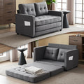 VINGLUpgraded Loveseat Sleeper, 53.5" W 83" L Convertible Sofa Bed Couch Futon Couches for Living Room, Twin Folding Couch Bed for Small Spaces, Foldable Floor Gaming Sofa Bed for Basement, Dark Grey
