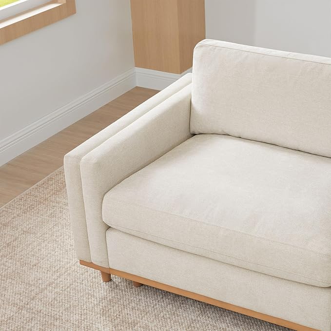 CHITA Super Large Luxury V Shape Corner Sectional Modular Sofa, Down Filled Modern Sofa, Deep Seat Comfty Cloud Couch, 114 inch Width, 5 Seat Couch with Chaise, Solid Wood Leg, Linen