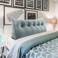 Wedge Headboard Pillow Dorm Room Reading Pillow Back Support for Sitting Up in Bed Bolster Lumbar Cushion Body Positioning Bedrest Gifts for Dad Velvet 59in Light Gray Queen