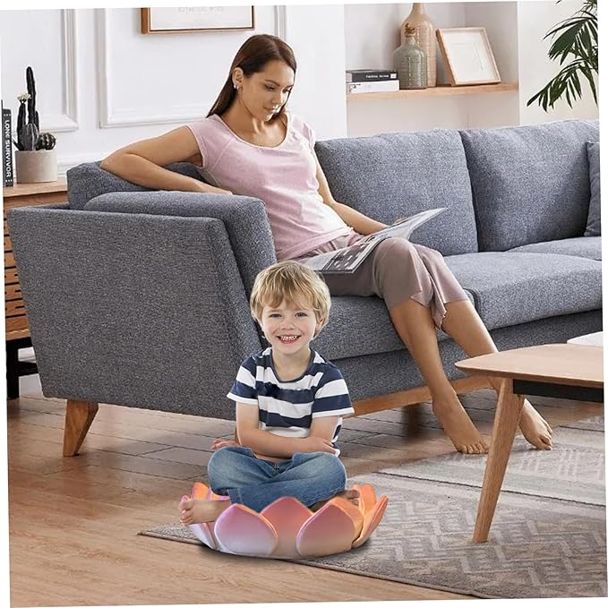 Jcasbdn Flower Floor Cushion 16.5 Inch Lotus Flower Floor Pillow Soft & Stuffed Pillow with Detachable Core Non-Slip Plush Seat for Sitting, Nap, Meditation