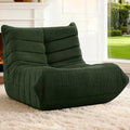 HABUTWAY Bean Bag Chairs Fireside Lazy Floor Sofa, Soft Teddy Fleece Bean Bag Sofa with High-Resilience Foam Filling，Beanbag for Living Room, Bedroom, Office (Green Teddy)