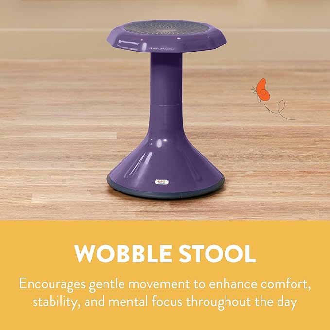 Wobble Stool, 18", Flexible Seating, Eggplant
