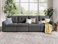 LINSY HOME Modular Sectional Sofa Oversized, Removable Cover Living Room Couches with Storage Deep Seat & Ottoman Chaise L/U Shaped Sofa Modern Couch (Dark Grey, 4 Seats)