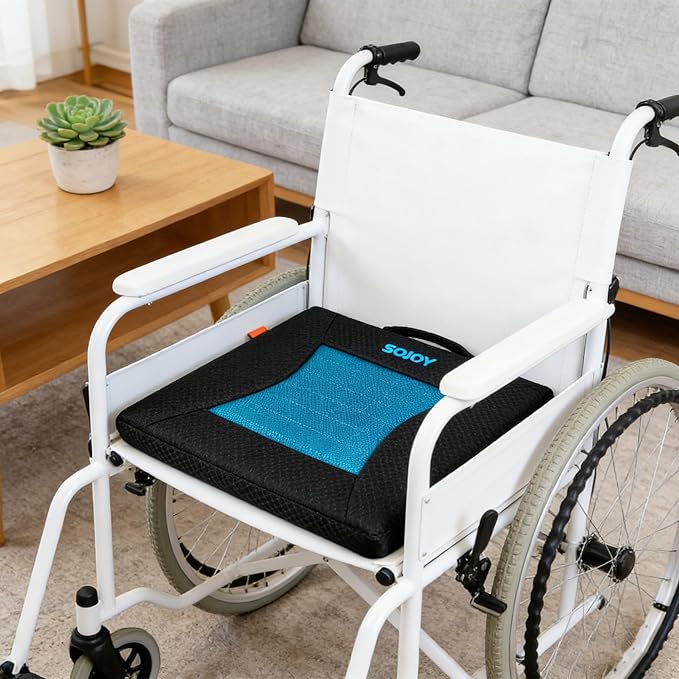 Sojoy Gel Seat Cushion,Portable Memory Foam Chair Seat Cushion for Car,Office,Wheelchair,Lower Back, Sciatica and Tailbone Pain Relief