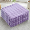 JKMAX 2 Pcs High Density Foam Floor Pillow - Upgraded Large Pillows Seating for Adults - Outdoor Floor Cushion with Soft Tufted Cover - Yoga Pillows for Sitting On Floor - 22 Inch Light Purple