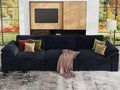 EASE MOOSE Modern 3 Seat Sectional Modular Sofa, FSC Certified Chenille Comfty Deep Seat Couch for Living Room,Solid Wood Frame Sofa,Blue