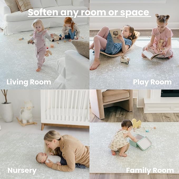 Baby Play Mat for Floor - Eden (4x6ft) - Premium EVA Foam Play Mat for Babies & Toddlers (Ages 0-5+) - Non-Toxic Playmat for Tummy Time, Crawling & Playroom - Stylish & Comfortable