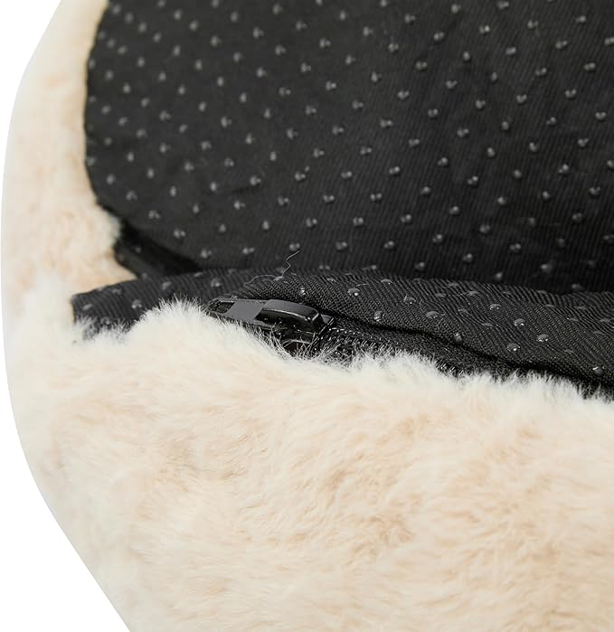 Indoor Bean Bag Chair,Plush Faux Fur Armchair,Ergonomic Back Support, Shredded Foam Fill, Compact Lounge Chair Space-Saving Ergonomic Seating for Living Room Bedroom Office,Beige