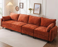 Rexulqo 135'' Modular Sectional Sofa with All Seats Storage,Oversized 4-Seater Comfy Cloud Couches with Deep Seat,Big Couch for Living Room,Bedroom,Velet,Orange