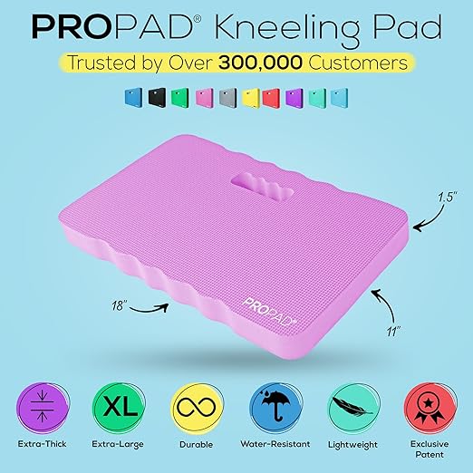 RED Home Club Thick Kneeling Pads, Garden Kneeler for Gardening, Bath Kneeler for Baby Bath, Kneeling Mat for Yoga, Knee Pad for Work, Extra Large (XL) 18 x 11 x 1.5 Inches, Pink (Pack of 2)