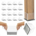 Uukyttrium 16 Pcs Square Silicone Chair Leg Floor Protector, (Clear 1 1/2").