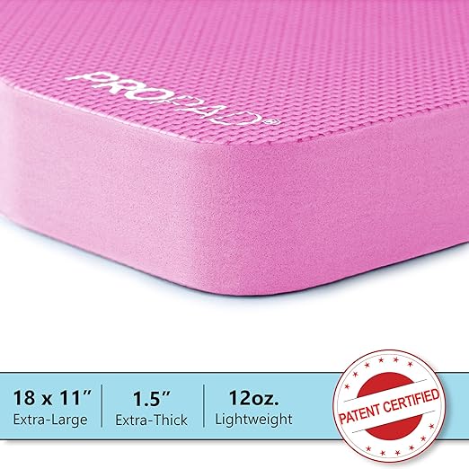 RED Home Club Thick Kneeling Pads, Garden Kneeler for Gardening, Bath Kneeler for Baby Bath, Kneeling Mat for Yoga, Knee Pad for Work, Extra Large (XL) 18 x 11 x 1.5 Inches, Pink (Pack of 2)